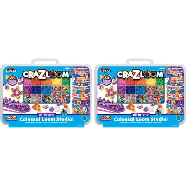 2x 5600pc Cra-Z-Art Kids/Children Colossal Rubber Band Loom Studio Craft Kit 8y+