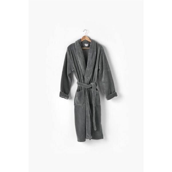 Linen House Plush Robe - Charcoal