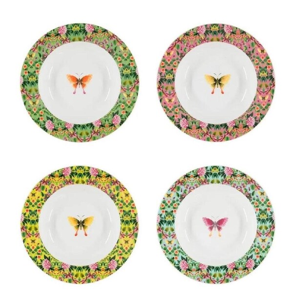 Designers Guild Ikebana Damask - Pasta Bowls (Set of 4)