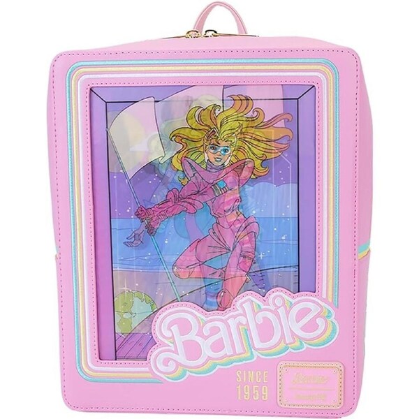 Loungefly Barbie 65th Anniversary Doll Box Triple Lenticular Mini Backpack