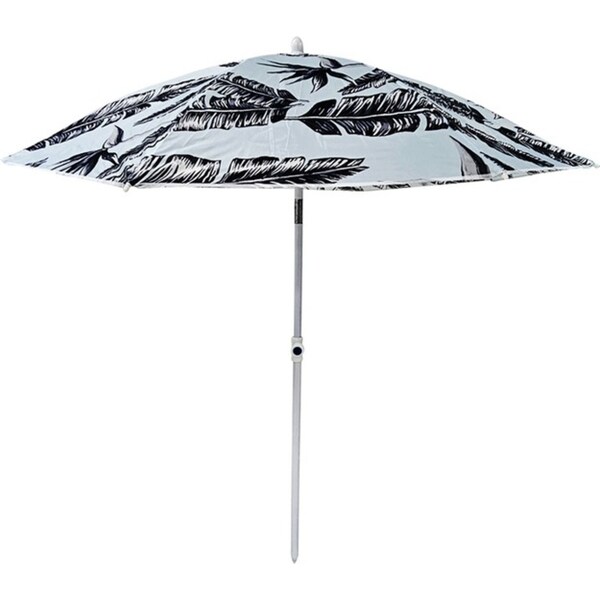 Good Vibes Beach Umbrella w/Matchng Carry Bag Sorrento Palm Print 180x180cm