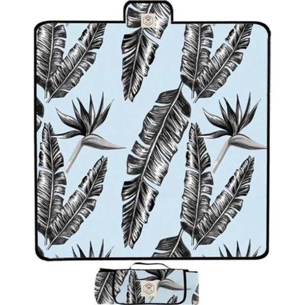 Good Vibes Premium Durable Outdoor Picnic Mat Sorrento Palm Print 200x200cm
