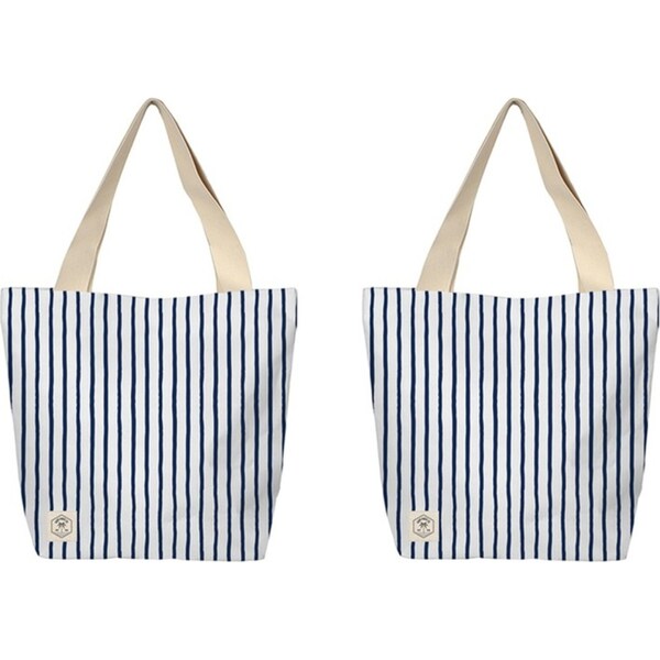 2x Good Vibes Beach Bag W Inner Pocket Zip Clsre Mediterranean Print 50x42x15cm