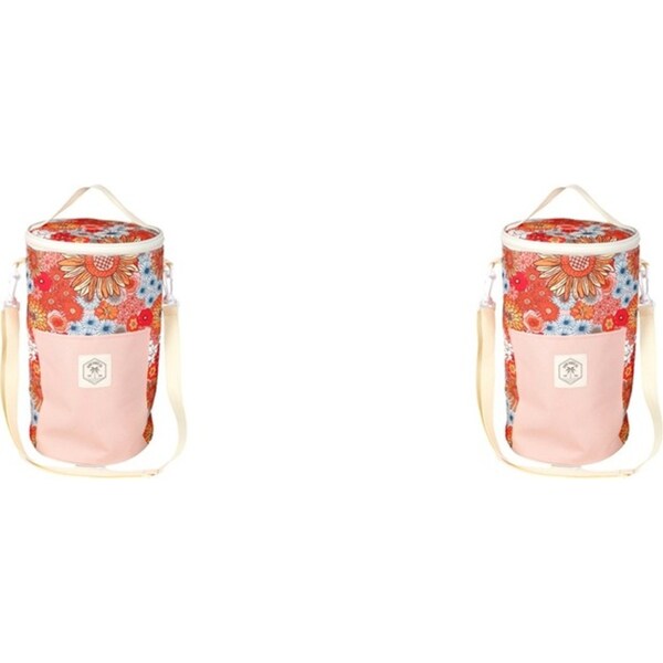 2x Good Vibes Barrel Cooler Bag Retro Summer Print Camping Outdoors 34x20 cm