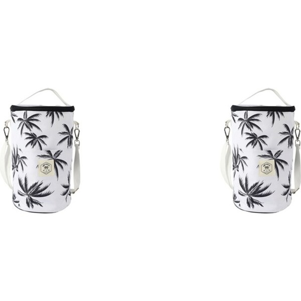 2x Good Vibes Barrel Outdoor Cooler Bag Havana Print Camping Outdoors 34x20cm