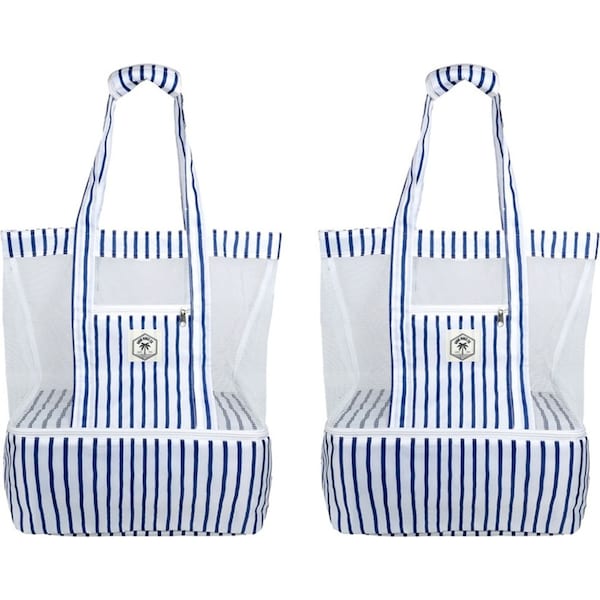 2x Good Vibes 2 In 1 Beach Outdoor Cooler Bag Mediterranean Print 45x44x18cm