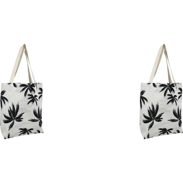 2x Good Vibes Beach Bag With Inner Pocket Zip Closure Havana Print 50x42x15cm