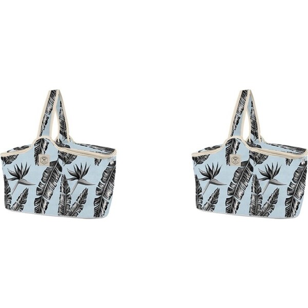 2x Good Vibes Daytrip Outdoor Camping Cooler Bag Sorrento Palm Print 25x48x27cm