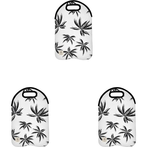 3x Good Vibes Outdoor Camping Double Bottle Bag Neoprene 24x38cm Havana Print