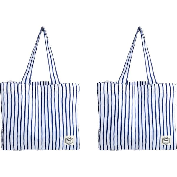 2x Good Vibes Everyday Durable Eco Folding Tote Bag Mediterranean 34x38x20cm