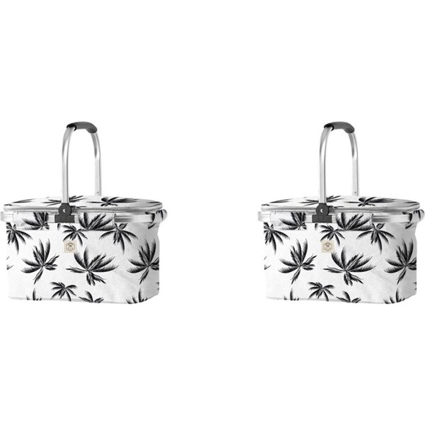 2x Good Vibes Durable Portable Market Food Cooler Bag Havana Print 46x25x26cm