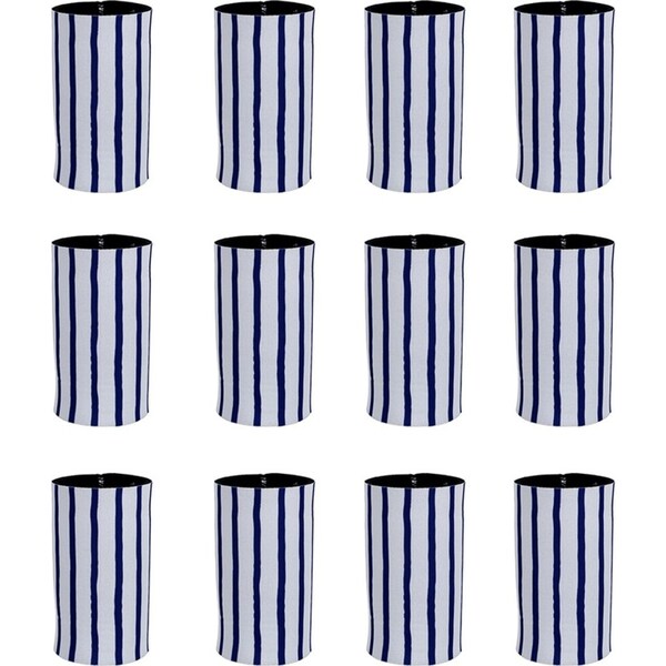 12x Good Vibes Can Cooler Stubby Holder Skinny 6.5x12cm Mediterranean Indigo