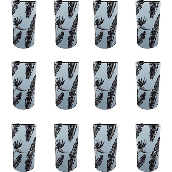 12x Good Vibes Outdoor Can Cooler Stubby Holder Skinny 6.5x12cm Sorrento Palm