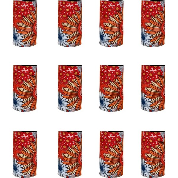 12x Good Vibes Outdoor Can Cooler Stubby Holder Skinny 6.5x12cm Retro Summer