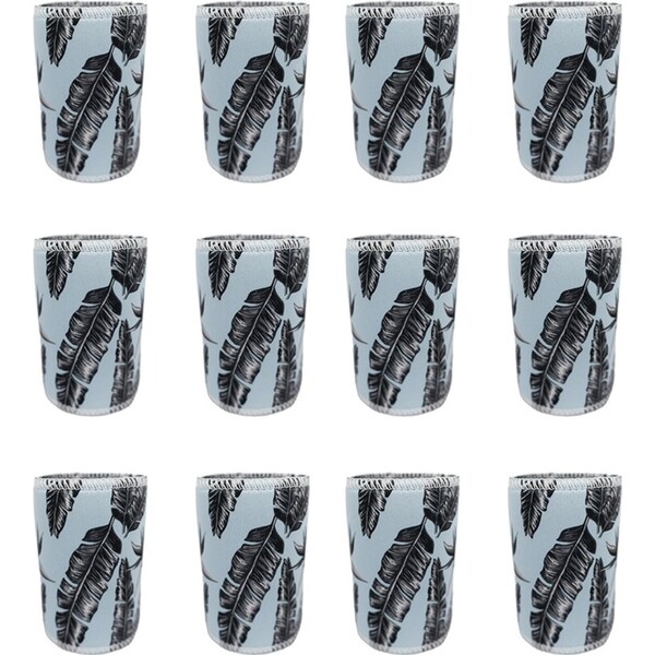12x Good Vibes Beach Outdoor Can Cooler Stubby Holder 7x10.5cm Sorrento Palm