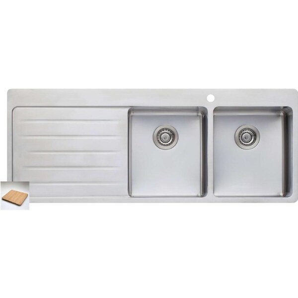Oliveri Sonetto Double Right Hand Bowl Inset Sink With Drainer SN1072