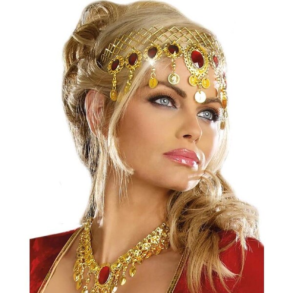 Dripping Rubies and Gold Coin Headpiece