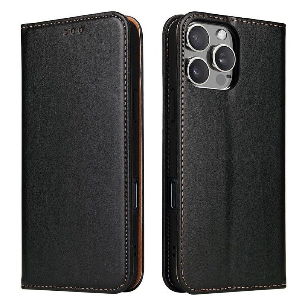 For iPhone 16 Pro Max Case Leather Flip Wallet Folio Cover Stand Black