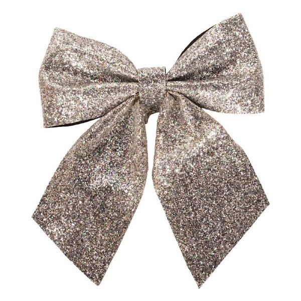 Silver Glitter Bow 30cm