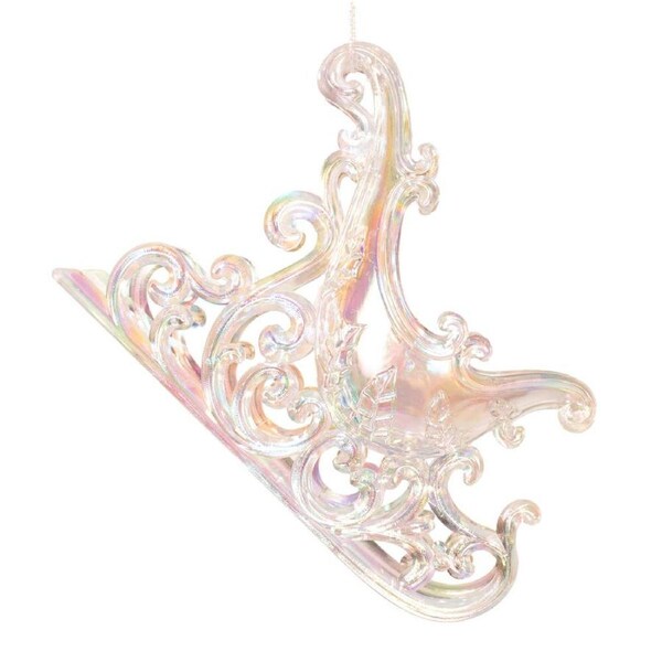 Iridescent Clear Sleigh Hanging 14cm