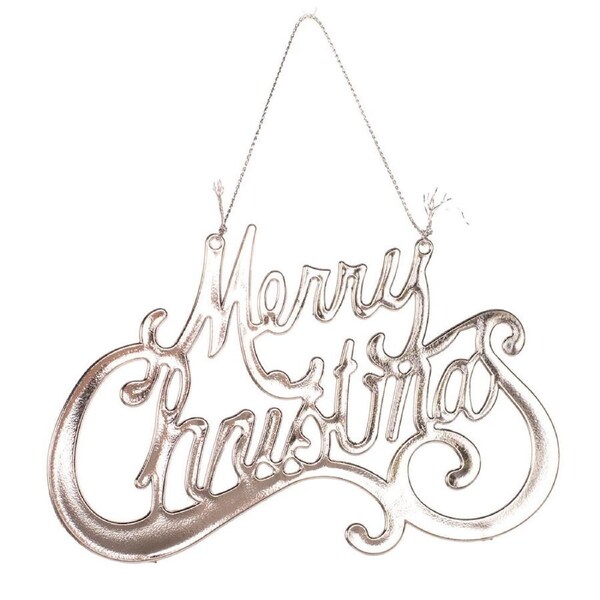 Silver Merry Christmas Hanging 15cm