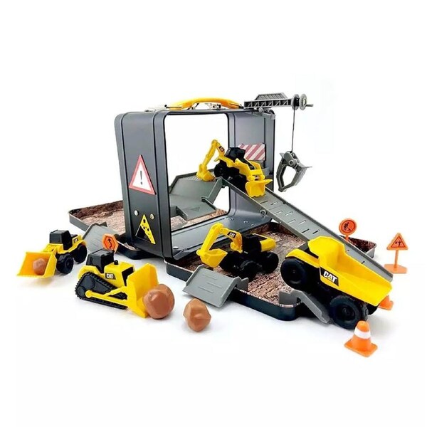 Diecast Masters Cat Little Machines Store N Go Playset With 3 Vehicles Model