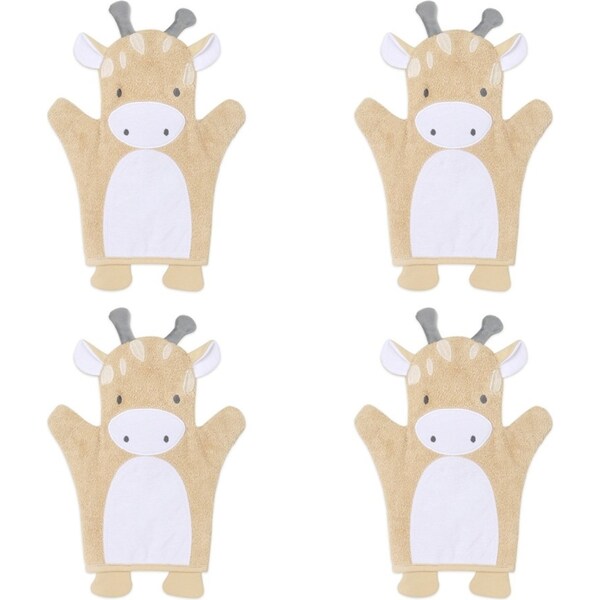 4x The Peanutshell Madagascar Themed Print Washing Mitt Baby Nursery Decor