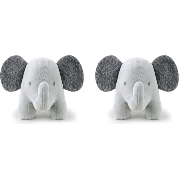 2x The Peanutshell Elephant Grey Cuddly Plush Toy Infant/Baby Nursery Decor 0+