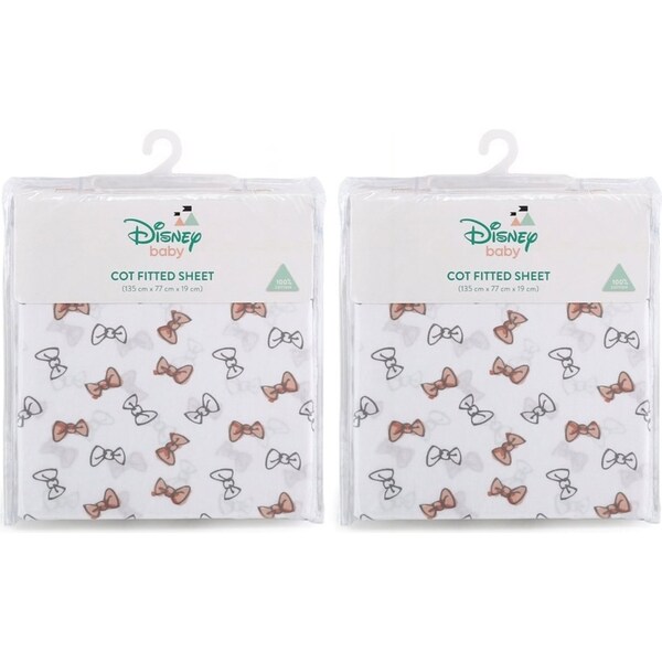 2x Disney Cats Themed Print Size Cot Fitted Sheet Bedding Baby Nursery Decor