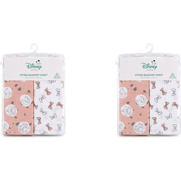 2x 2pc Disney Cats Themed Print Size Bassinet Sheets Bedding Baby Nursery Decor