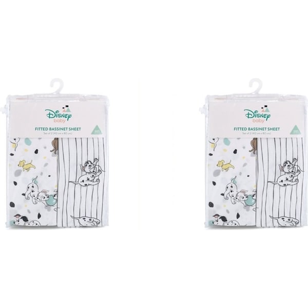 2x 2pc Disney Dogs Print Size Bassinet Sheets Bedding Set Baby Nursery Decor