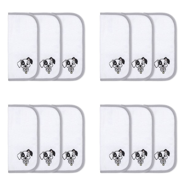 4x 3pc Disney Dogs Print Bathtime Soft Face Washers Infant/Baby Nursery Decor