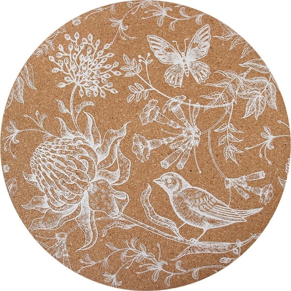 LVD Cork Placemat Hamptons S4 Decorative Home Kitchen Tabletop Decor 30x30cm