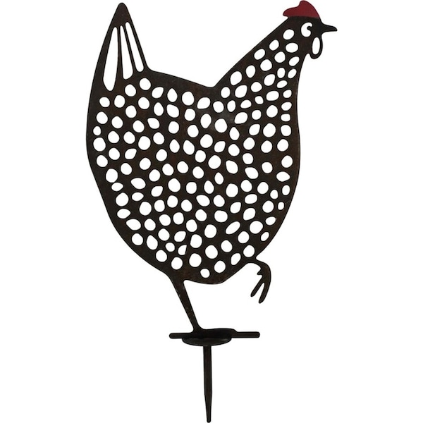 LVD Metal Hen Bessie Ornament Sculpture Home/Garden Lawn Decor 50cm Black