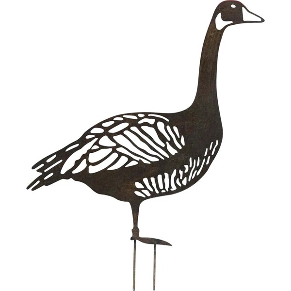 LVD Metal Garden Stake Goose Waddles Decorative Outdoor Lawn/Yard Decor 58cm