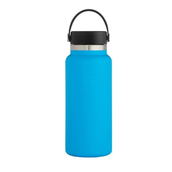 Nevenka Stainless Steel Thermos Cup Wide Mouth Water Bottle for Outdoor Travel-Light Blue 32OZ