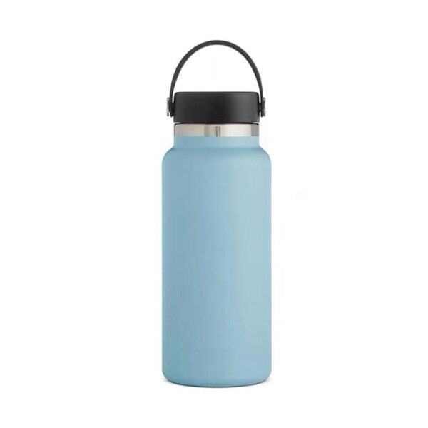 Nevenka Stainless Steel Thermos Cup Wide Mouth Water Bottle for Outdoor Travel-Rraindrop Blue 32OZ