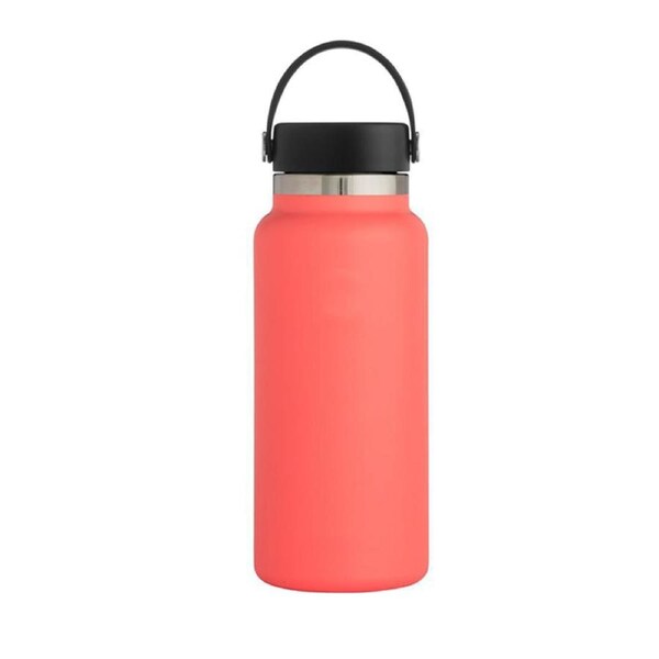 Nevenka Stainless Steel Thermos Cup Wide Mouth Water Bottle for Outdoor Travel-Coral 32OZ
