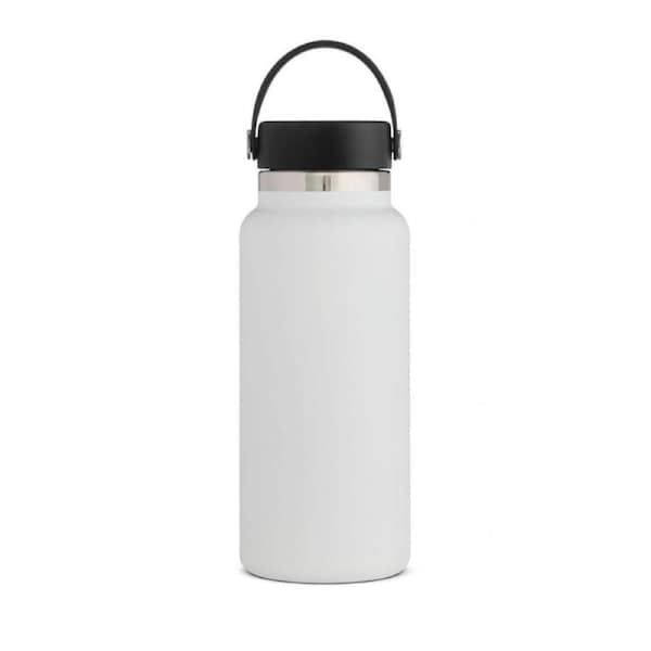 Nevenka Stainless Steel Thermos Cup Wide Mouth Water Bottle for Outdoor Travel-White 40OZ