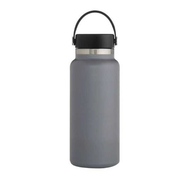 Nevenka Stainless Steel Thermos Cup Wide Mouth Water Bottle for Outdoor Travel-Grey 32OZ