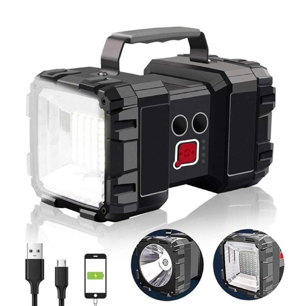 Nevenka Rechargeable LED Spotlight Flashlight 3+4 Lights Modes for Camping L