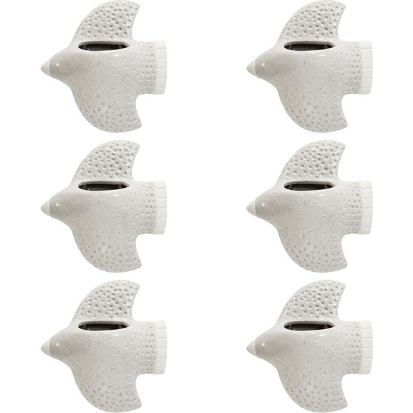 6x LVD Ceramic Planter Bird Wall Med Plant Pot Home/Garden Decor 18.5cm White