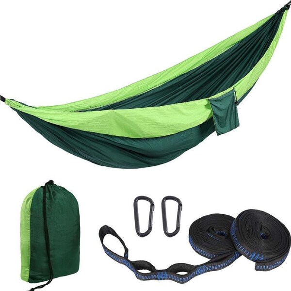Nevenka Camping Portable Hammocks with 2 Tree Straps for Travel Beach Backyard-FruitGreen L-300 X 200 CM