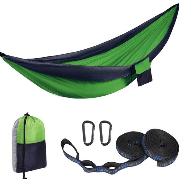 Nevenka Camping Portable Hammocks with 2 Tree Straps for Travel Beach Backyard-3ColorGreen L-300 X 200 CM