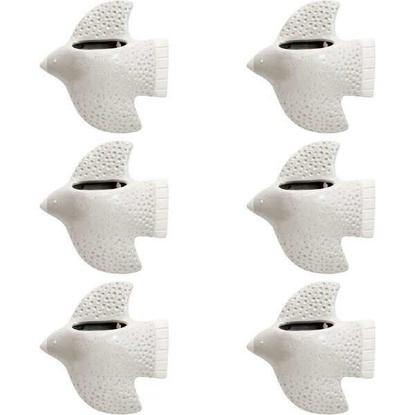 6x LVD Ceramic Planter Bird Wall Lrg Plant Pot Home/Garden Decor 21cm White