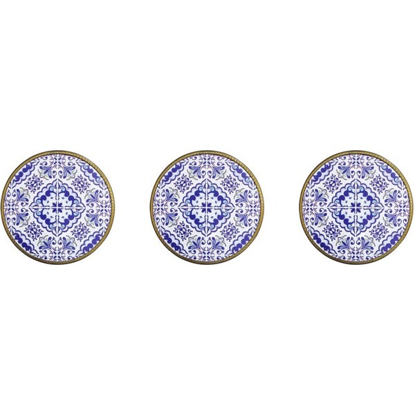 3x LVD Metal Trivets Santorini Placemat Pad Home/Kitchen Decor 20cm Assorted