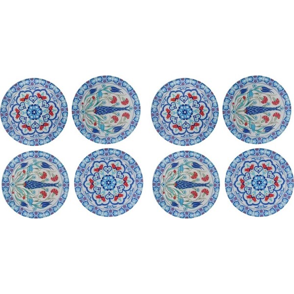 2x 4pc LVD Glass Coaster Turkish Delight Mat/Pad Home/Kitchen Decor 9cm Round