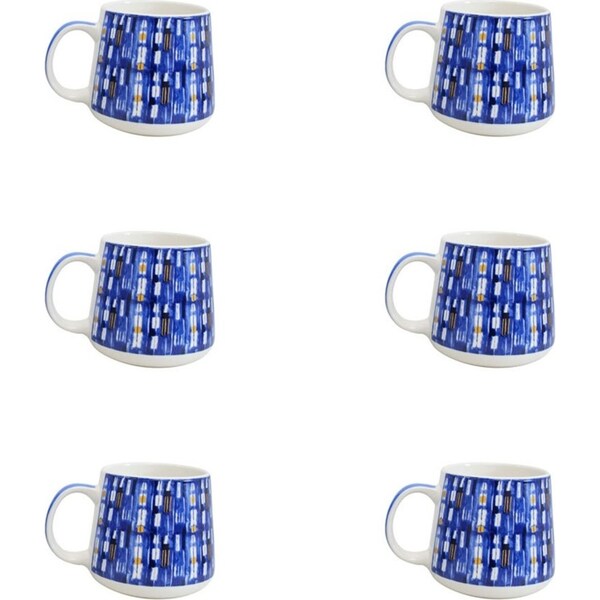 6x LVD Ceramic Tea/Coffee Mug Santorini Home/Kitchen Drinkware 9cm Assorted