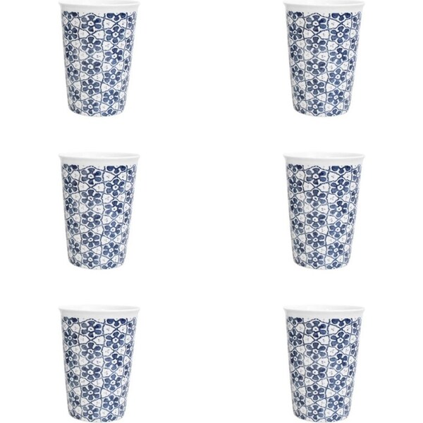 6x LVD Ceramic Tall Drink Cup/Tumbler Senoma Home/Kitchen Drinkware 13cm Assort