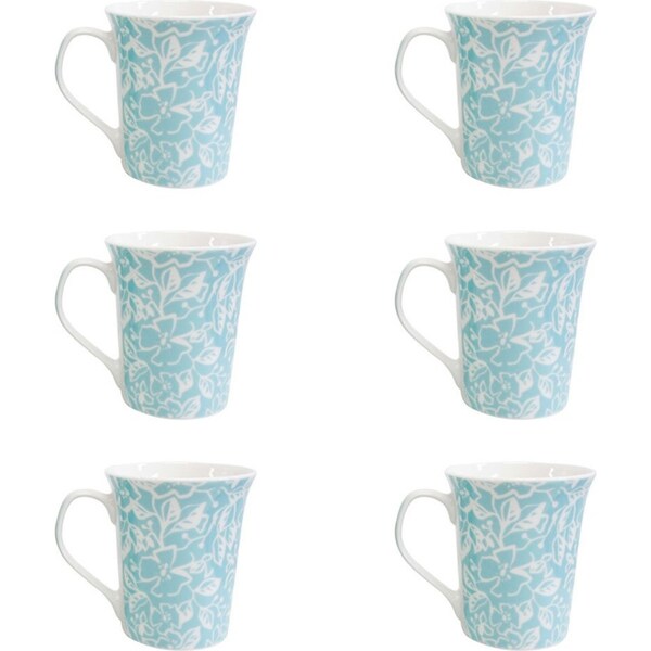 6x LVD Ceramic Tea/Coffee Mug Aegean Home/Kitchen Drinkware 10.5cm Assorted